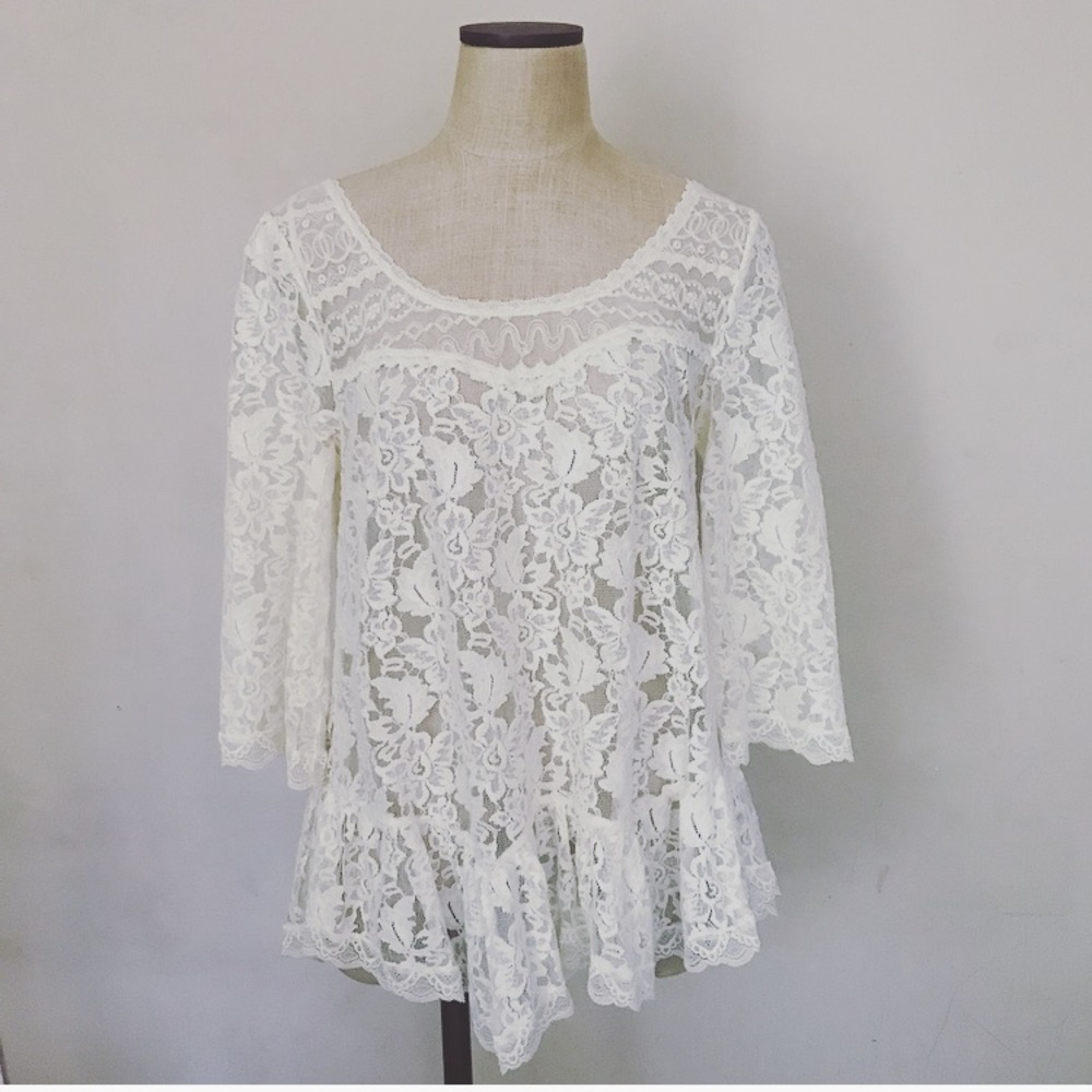 Free People Lace Top Medium